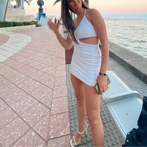 White fox - white summer, going out dress